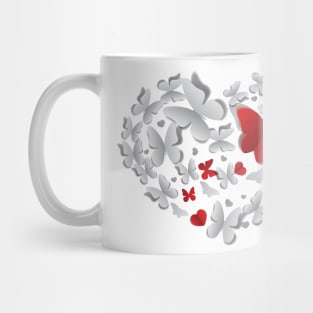 Heart of paper butterflies Mug